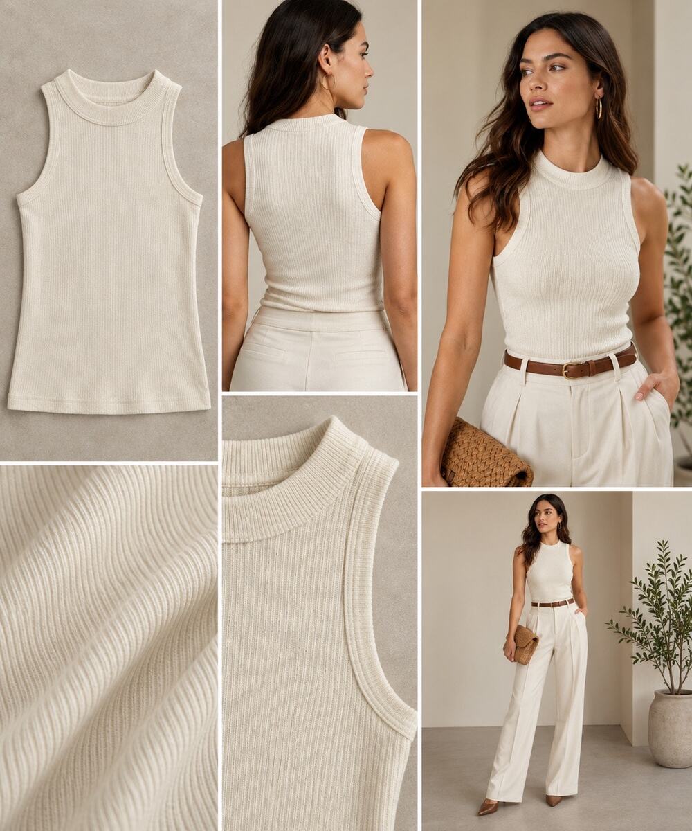 Rachel Zoe Ribbed Soft Pima Cotton Sleeveless Tank Size XS